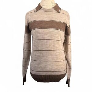 Vintage Anderson Little Co Mens Striped Long Sleeve Collared‎ Sweater Size M
